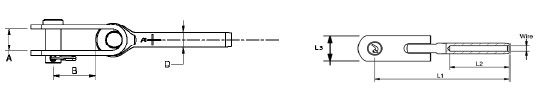 BW50 Swage Toggle Terminal drawing