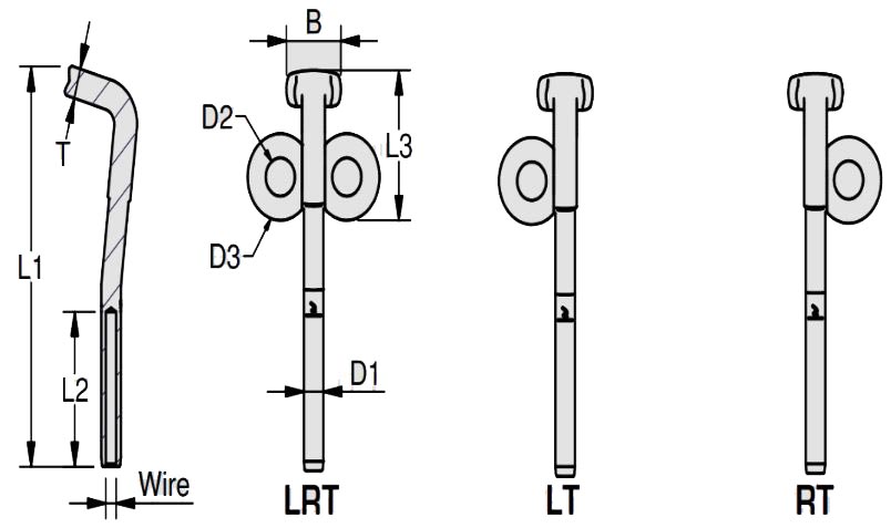 BW6100T Swage Trapeze Terminal with Eye drawing