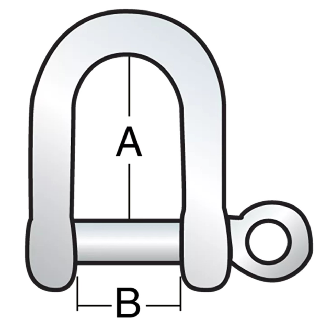 HK21DHR Stainless Steel D-Shackle HR drawing