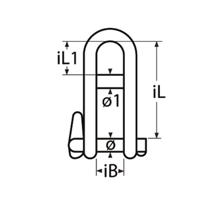 PRH104 D-shackle with Bar and Key Pin drawing