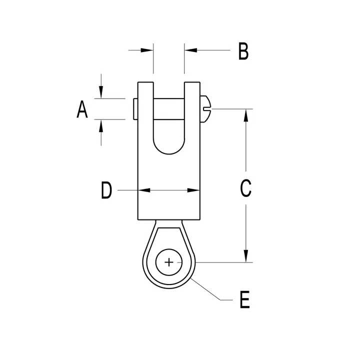 RF78B Eye & Fork Swivel  RF78B drawing